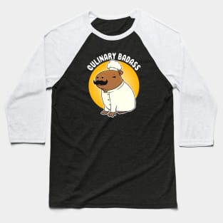 Culinary Badass Capybara Cartoon Baseball T-Shirt